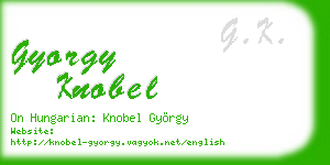 gyorgy knobel business card
